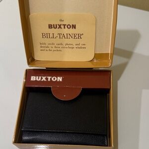 Buxton  men’s wallet Vintage Black Bill-Tainer Card Holder Authentic wallet